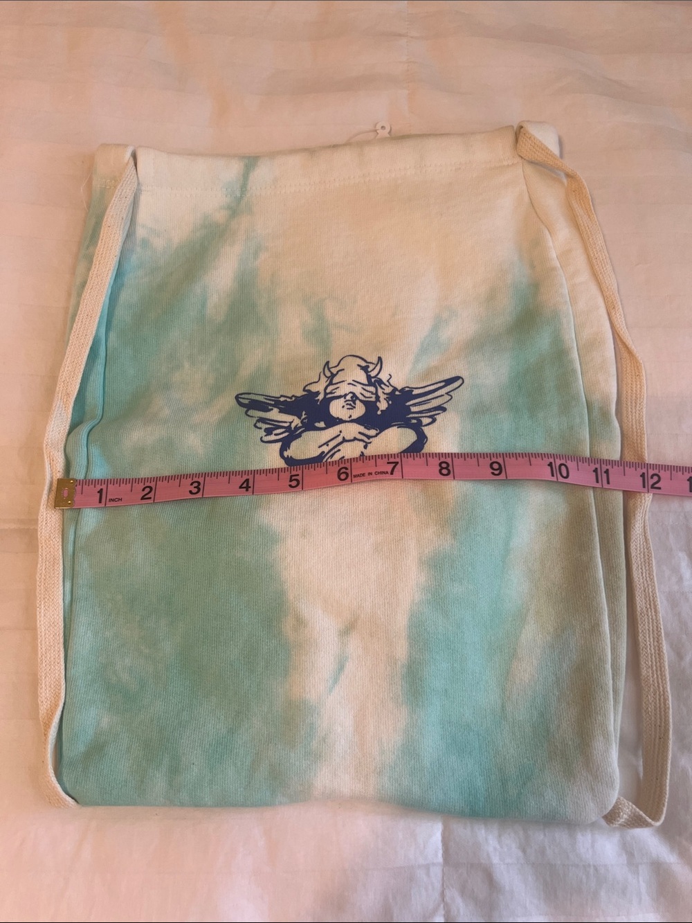 Boys Lie Tie-Dye Drawstring Backpack with Blue Angel Graphic - Picture 6 of 7